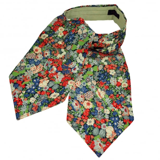 Van Buck Flower Pattern Casual Day Cravat Made with Liberty Fabric