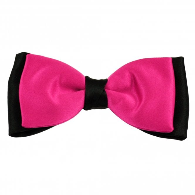 Van Buck Fuchsia Pink & Black Double Coloured Men's Bow Tie