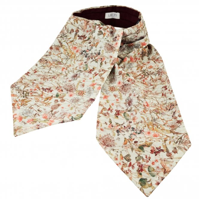 Van Buck Ivory Floral Men's Casual Day Cravat Made with Liberty Fabric