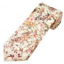 Van Buck Ivory Floral Men's Designer Tie Made with Liberty Fabric