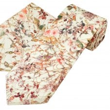 Van Buck Ivory Floral Men's Designer Tie & Pocket Square Set - Made with Liberty Fabric