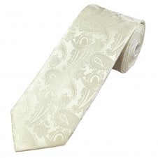 Van Buck Ivory Paisley Patterned Men's Designer Tie