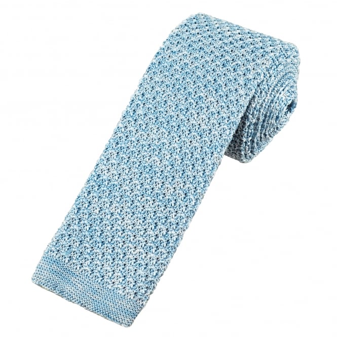 Van Buck Light Blue Marl Pattern Designer Silk Knitted Tie
