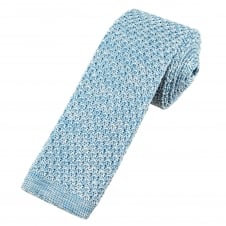 Van Buck Light Blue Marl Pattern Designer Silk Knitted Tie