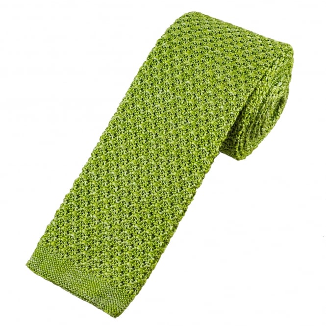Van Buck Lime Green Marl Pattern Designer Silk Knitted Tie