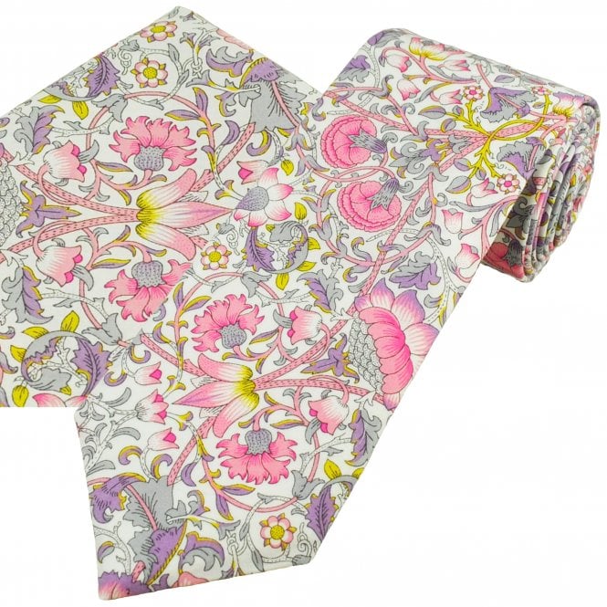 Van Buck Lodden Flower Pattern Men's Tie & Pocket Square Set - Made with Liberty Fabric