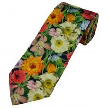 Van Buck Melody Blooms Flower Pattern Men's Designer Tie Made with Liberty Fabric