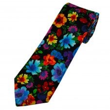 Van Buck Multi Coloured Flowers, Floral Patterned Cotton Men's Tie