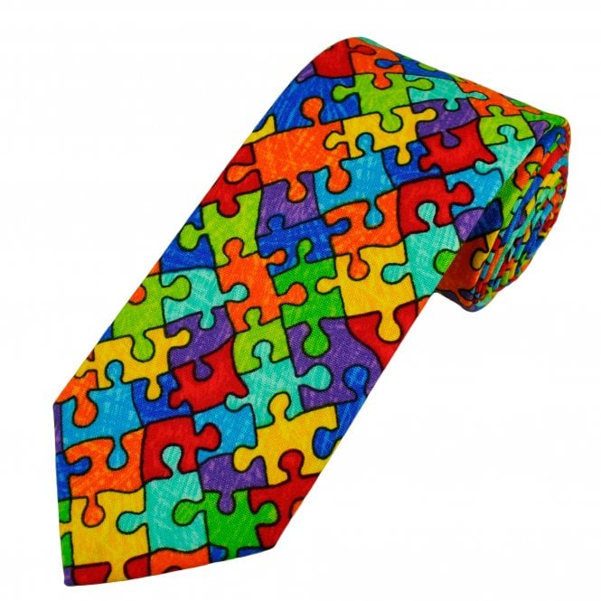 Van Buck Multi Coloured Jigsaw Cotton Men's Tie