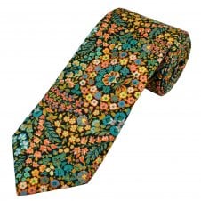 Van Buck Navy Blue Floral Men's Designer Tie Made with Liberty Fabric