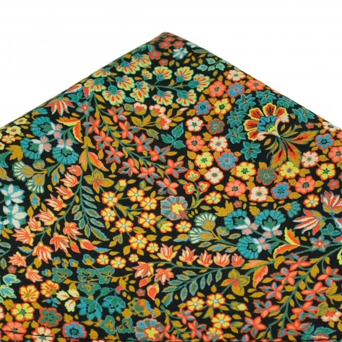 Van Buck Navy Blue Floral Pocket Square Made with Liberty Fabric