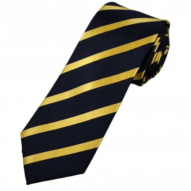 Van Buck Navy Blue & Gold Stripe Men's Silk Designer Tie