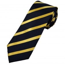 Van Buck Navy Blue & Gold Stripe Men's Silk Designer Tie