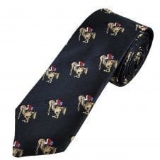Van Buck Navy Blue Horse Racing Silk Men's Tie