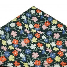 Van Buck Navy Buttercup Floral Pocket Square Made with Liberty Fabric