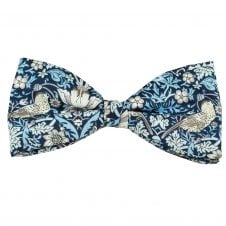 Van Buck Navy Flowers & Birds Men's Bow Tie Made with Liberty Fabric