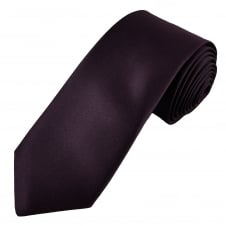 Van Buck Plain Aubergine Duchess Satin Men's Tie