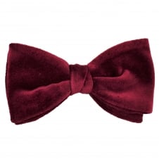 Van Buck Plain Burgundy Men's Velvet Bow Tie