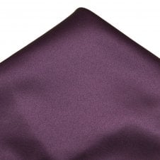 Van Buck Plain Dark Plum Duchess Satin Pocket Square Handkerchief
