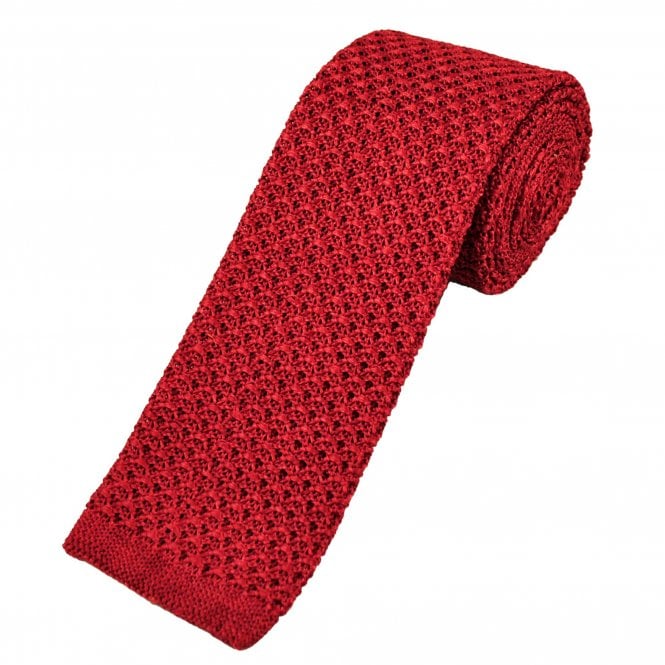 Van Buck Plain Red Men's Silk Knitted Tie