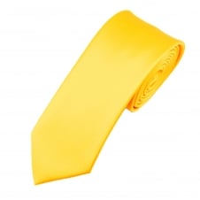 Van Buck Plain Sunflower Yellow Duchess Satin Men's Skinny Tie