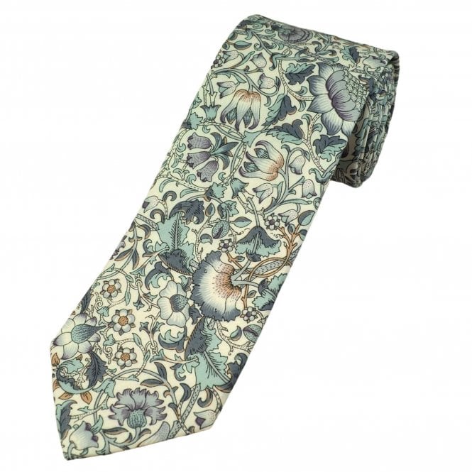  Van Buck Plum Lodden Flower Pattern Men's Tie Made with Liberty Fabric