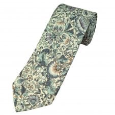  Van Buck Plum Lodden Flower Pattern Men's Tie Made with Liberty Fabric