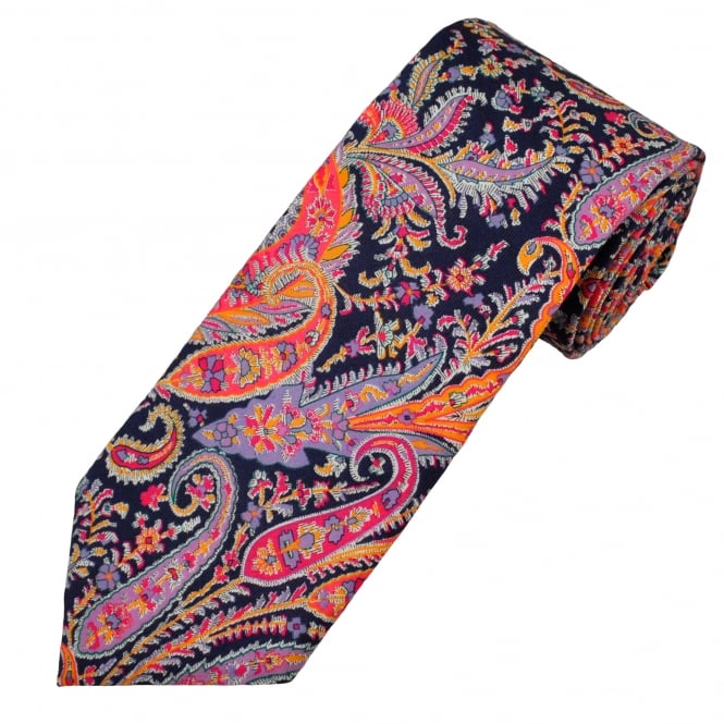 Van Buck Purple Paisley Men's Designer Tie Made with Liberty Fabric