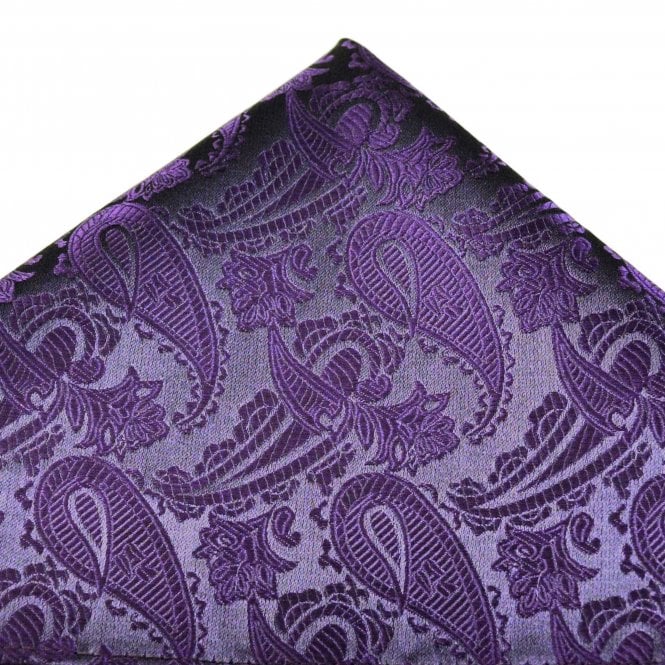 Van Buck Purple Paisley Pocket Square Handkerchief