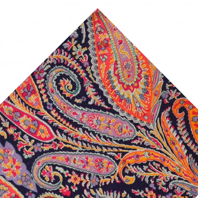 Van Buck Purple Paisley Pocket Square Made with Liberty Fabric