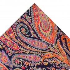 Van Buck Purple Paisley Pocket Square Made with Liberty Fabric