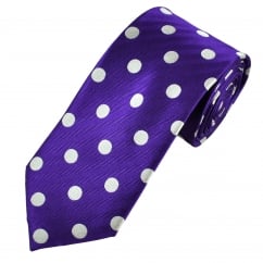 Van Buck Purple & Silver Bold Polka Dot Silk Tie