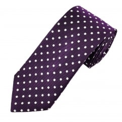Van Buck Purple & Silver Polka Dot Silk Men's Tie