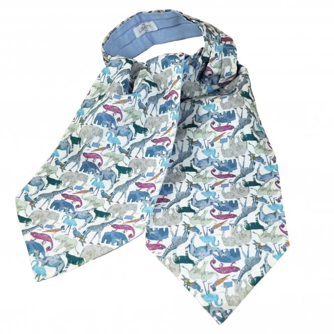 Van Buck Queue For The Zoo Animals Casual Day Cravat - Made with Liberty Fabric