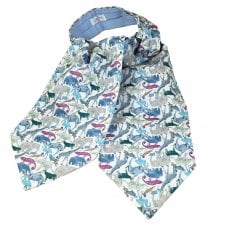 Van Buck Queue For The Zoo Animals Casual Day Cravat - Made with Liberty Fabric