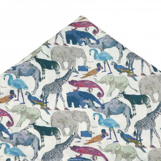 Van Buck Queue for the Zoo Animals Pocket Square - Made with Liberty Fabric