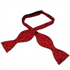 Van Buck Red & Black Ornate Regal Patterned Men's Self Tie Bow Tie