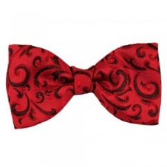 Van Buck Red & Black Patterned Men's Bow Tie