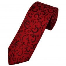 Van Buck Red & Black Regal Patterned Lurex Men's Silk Tie