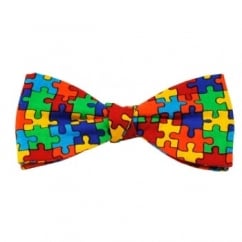 Van Buck Red, Green, Orange, Blue & Yellow Jigsaw Novelty Bow Tie