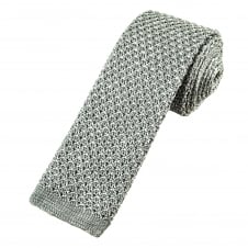 Van Buck Silver Grey Marl Pattern Designer Silk Knitted Tie