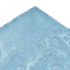 Van Buck Sky Blue Paisley Patterned Pocket Square Handkerchief