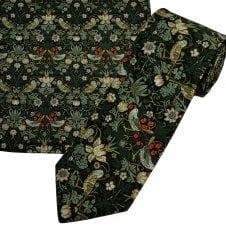 Van Buck Strawberry Thief Forest Green Designer Tie & Pocket Square Set - Made with Liberty Fabric