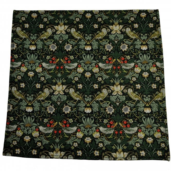Van Buck Strawberry Thief Forest Green Pocket Square Handkerchief Made with Liberty Fabric