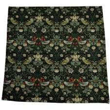 Van Buck Strawberry Thief Forest Green Pocket Square Handkerchief Made with Liberty Fabric
