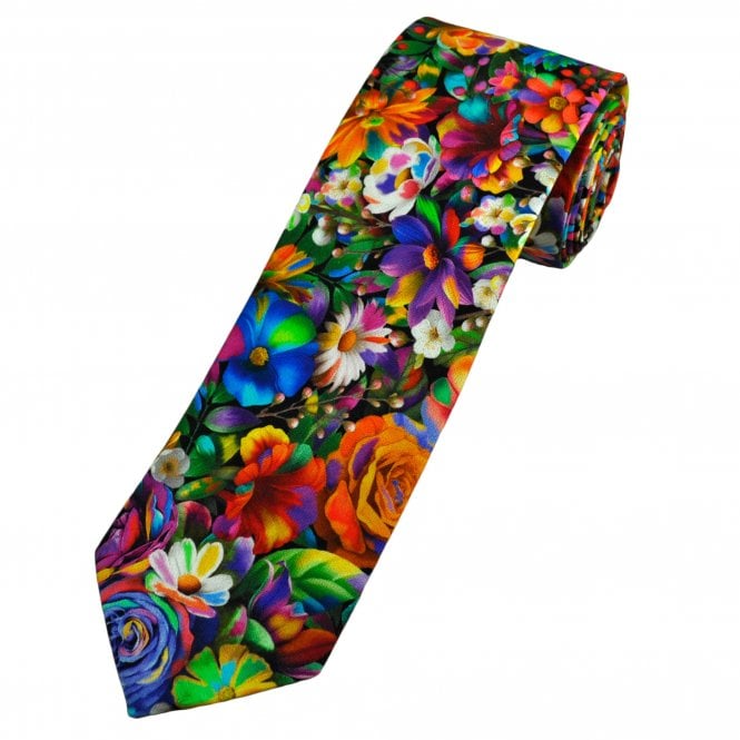 Van Buck Vivid Floral Pattern Cotton Men's Tie