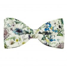 Van Buck White Wild Flowers Men's Bow Tie Made with Liberty Fabric