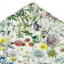 Van Buck White Wild Flowers Pocket Square Made with Liberty Fabric