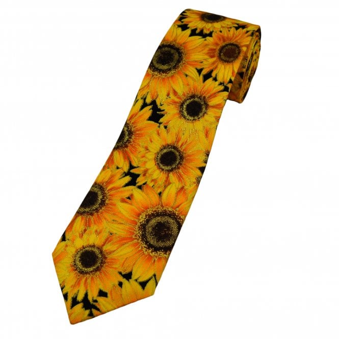Van Buck Yellow Sunflowers Cotton Men's Tie
