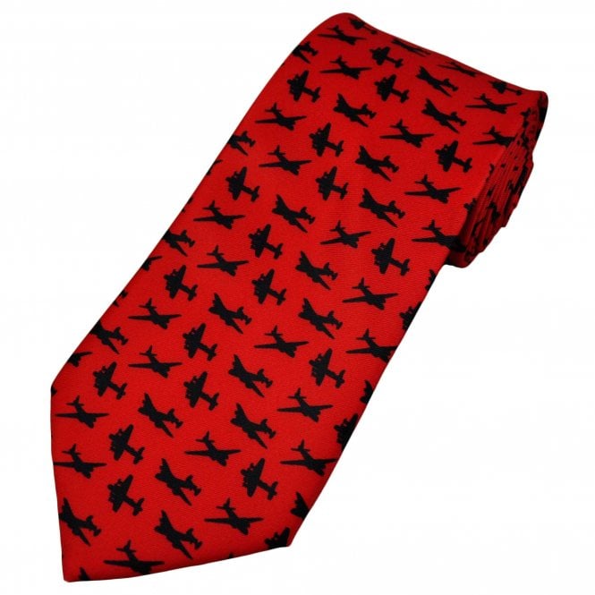 Vickers Wellington, Handley Page Halifax & Avro Lancaster War Planes Red Men's Novelty Tie